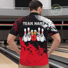 Load image into Gallery viewer, Red Funny Beer Bowling Shirts for Team Women Men Bowling Polo&amp;1/4 Zip Bowl League MBL254