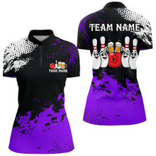 Load image into Gallery viewer, Purple Funny Beer Bowling Shirts for Team Women Men Bowling Polo&amp;1/4 Zip Bowl League MBL254