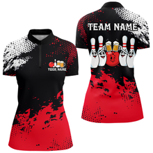 Load image into Gallery viewer, Red Funny Beer Bowling Shirts for Team Women Men Bowling Polo&amp;1/4 Zip Bowl League MBL254