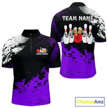 Load image into Gallery viewer, Purple Funny Beer Bowling Shirts for Team Women Men Bowling Polo&amp;1/4 Zip Bowl League MBL254