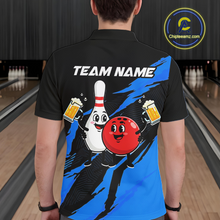 Load image into Gallery viewer, Blue Funny Beer Bowling Shirts Beer Bowling Jersey Team Women Men Bowl League MBL258