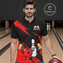 Load image into Gallery viewer, Red Funny Beer Bowling Shirts Beer Bowling Jersey Team Women Men Bowl League MBL258