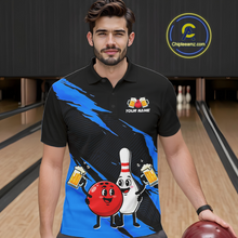 Load image into Gallery viewer, Blue Funny Beer Bowling Shirts Beer Bowling Jersey Team Women Men Bowl League MBL258