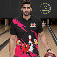 Load image into Gallery viewer, Pink Funny Beer Bowling Shirts Beer Bowling Jersey Team Women Men Bowl League MBL258