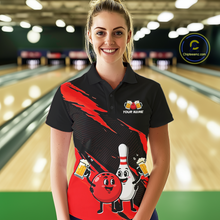 Load image into Gallery viewer, Red Funny Beer Bowling Shirts Beer Bowling Jersey Team Women Men Bowl League MBL258