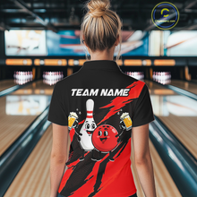 Load image into Gallery viewer, Red Funny Beer Bowling Shirts Beer Bowling Jersey Team Women Men Bowl League MBL258