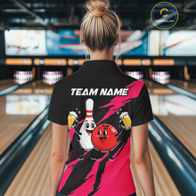 Load image into Gallery viewer, Pink Funny Beer Bowling Shirts Beer Bowling Jersey Team Women Men Bowl League MBL258
