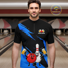 Load image into Gallery viewer, Blue Funny Beer Bowling Shirts Beer Bowling Jersey Team Women Men Bowl League MBL258
