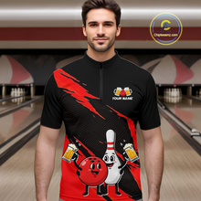 Load image into Gallery viewer, Red Funny Beer Bowling Shirts Beer Bowling Jersey Team Women Men Bowl League MBL258