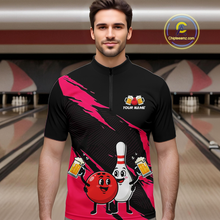 Load image into Gallery viewer, Pink Funny Beer Bowling Shirts Beer Bowling Jersey Team Women Men Bowl League MBL258