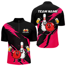 Load image into Gallery viewer, Pink Funny Beer Bowling Shirts Beer Bowling Jersey Team Women Men Bowl League MBL258