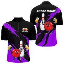 Load image into Gallery viewer, Purple Funny Beer Bowling Shirts Beer Bowling Jersey Team Women Men Bowl League MBL258