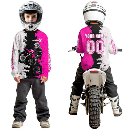 Pink Motocross Racing Jersey Custom Dirt Bike Shirts Men Kid Women Jersey XM420
