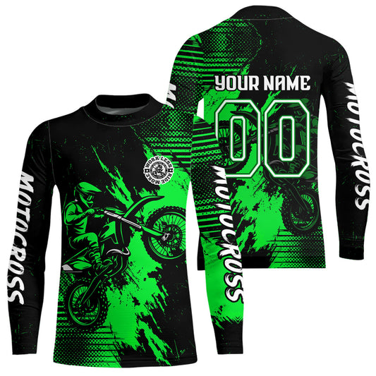 Green Motocross Jersey Custom Dirt Bike Shirts Men Kid Women Motorcycle Jersey XM419