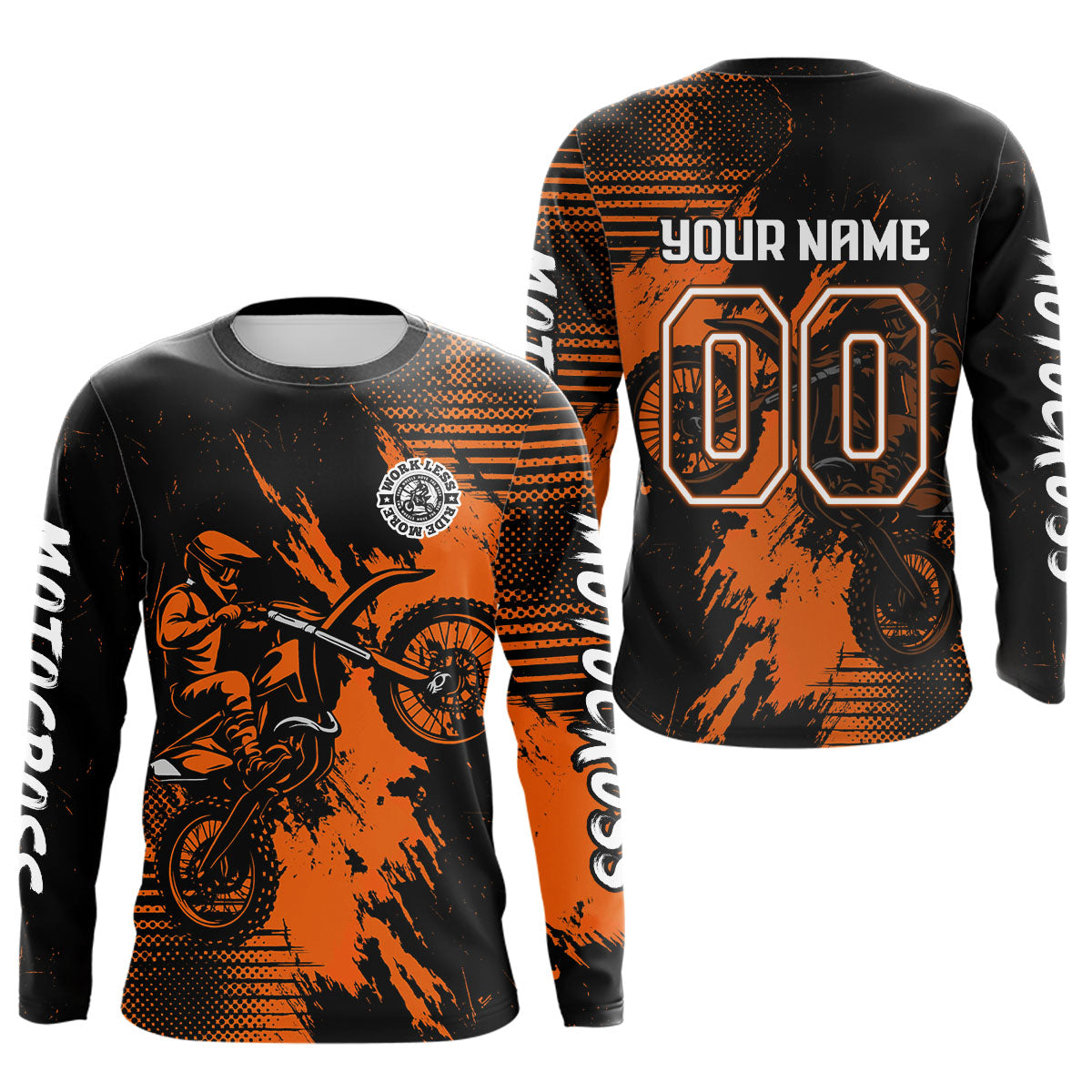 Orange Motocross Jersey Custom Dirt Bike Shirts Men Kid Women Motorcycle Jersey XM419