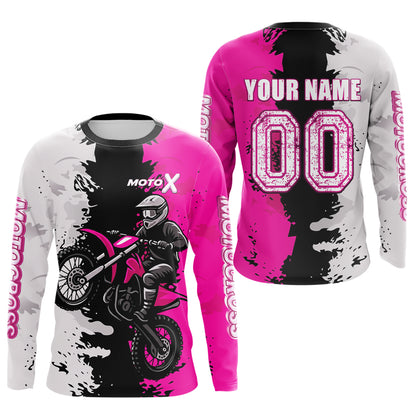 Pink Motocross Racing Jersey Custom Dirt Bike Shirts Men Kid Women Jersey XM420