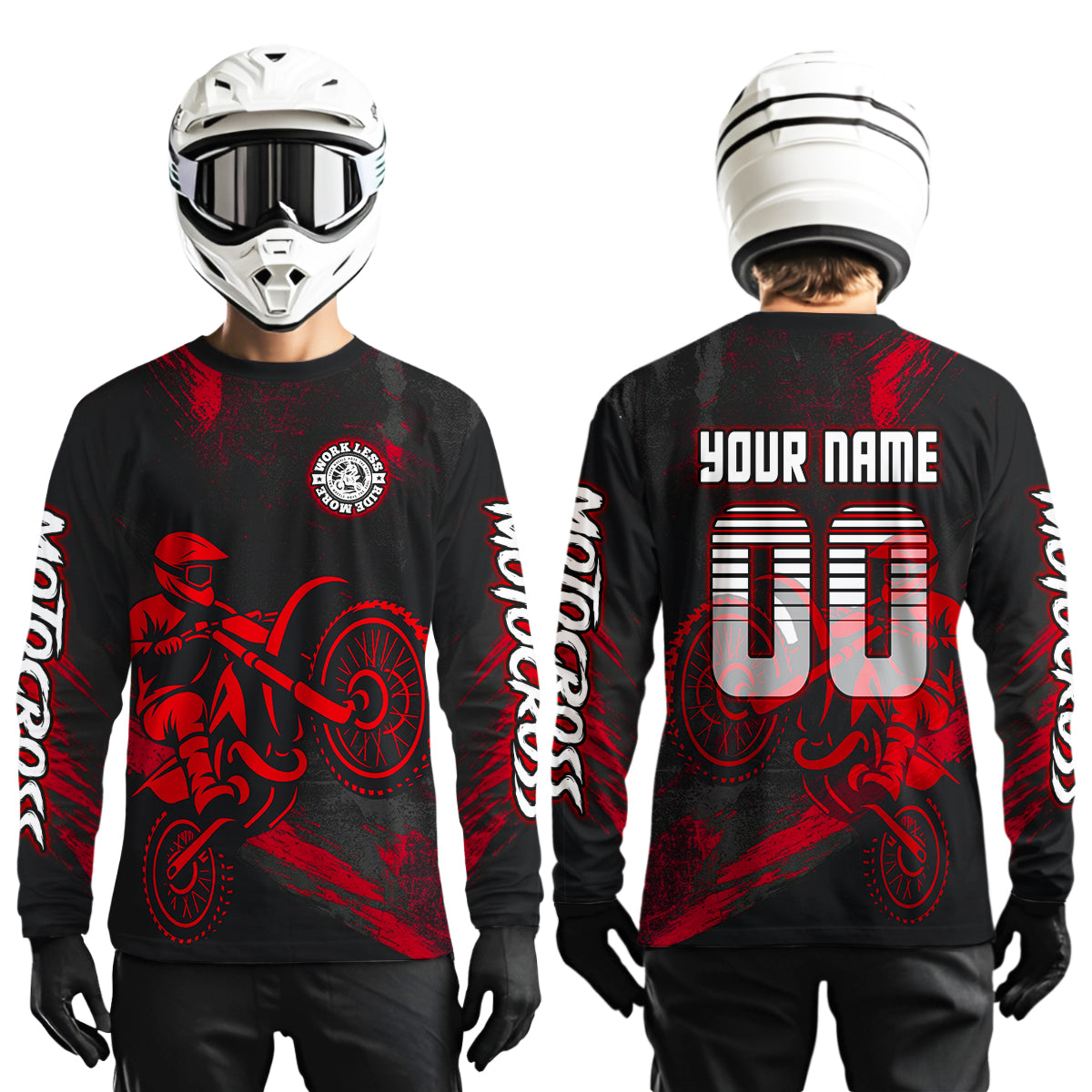 Red Motocross Jersey for Kid Women Men Custom Dirt Bike Shirts Moto Racing Shirt XM427