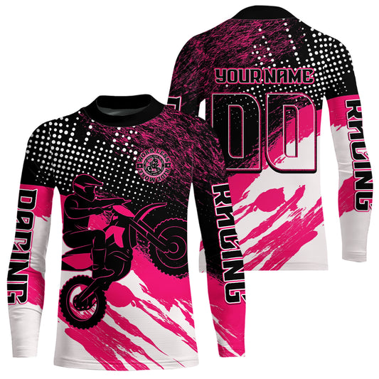 Custom Pink Motocross Racing Jersey for Men Women Kid Dirt Bike Shirts Riding Shirt XM445