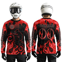 Load image into Gallery viewer, Red Flaming Motocross Racing Jersey Men Women Kid Dirt Bike Shirts Motorcycle Shirt XM447