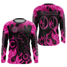 Load image into Gallery viewer, Pink Flaming Motocross Racing Jersey Men Women Kid Dirt Bike Shirts Motorcycle Shirt XM447