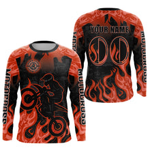 Load image into Gallery viewer, Orange Flaming Motocross Racing Jersey Men Women Kid Dirt Bike Shirts Motorcycle Shirt XM447