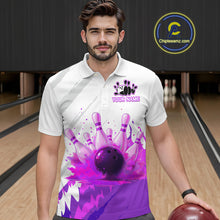 Load image into Gallery viewer, Watercolor Purple Bowling Shirts for Women Men Custom Bowling Jerseys for Team MBL218