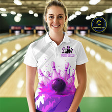Load image into Gallery viewer, Watercolor Purple Bowling Shirts for Women Men Custom Bowling Jerseys for Team MBL218