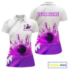 Load image into Gallery viewer, Watercolor Purple Bowling Shirts for Women Men Custom Bowling Jerseys for Team MBL218