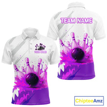 Load image into Gallery viewer, Watercolor Purple Bowling Shirts for Women Men Custom Bowling Jerseys for Team MBL218