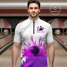 Load image into Gallery viewer, Watercolor Purple Bowling Shirts for Women Men Custom Bowling Jerseys for Team MBL218