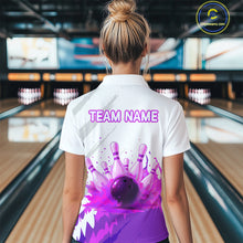 Load image into Gallery viewer, Watercolor Purple Bowling Shirts for Women Men Custom Bowling Jerseys for Team MBL218