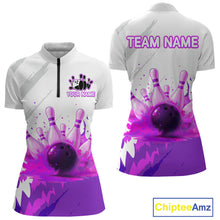 Load image into Gallery viewer, Watercolor Purple Bowling Shirts for Women Men Custom Bowling Jerseys for Team MBL218