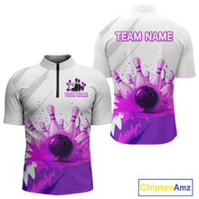 Load image into Gallery viewer, Watercolor Purple Bowling Shirts for Women Men Custom Bowling Jerseys for Team MBL218
