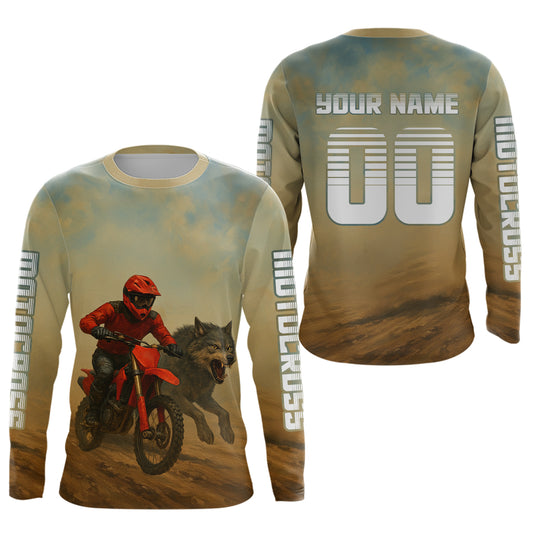 Wolf Motocross Jersey Custom Dirt bike Shirts Men Kid Women Motorcycle Riding Shirt XM398