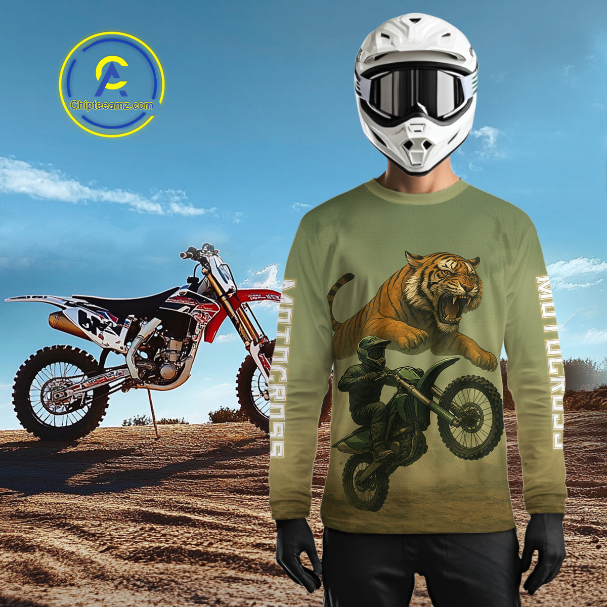 Tiger Motocross Jersey Custom Dirt Bike Shirts for Men Kid Women Off Road Jersey XM406