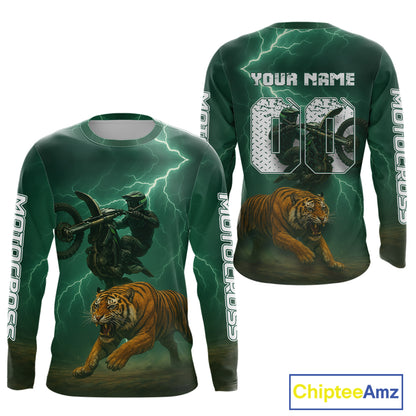 Lightning Tiger Motocross Jersey Custom Dirt Bike Shirts for Men Kid Women Riding Shirt XM407