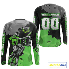 Load image into Gallery viewer, Green Custom Motocross Racing Jersey for Kid Men Women Dirt Bike Shirts Moto Shirt XM478