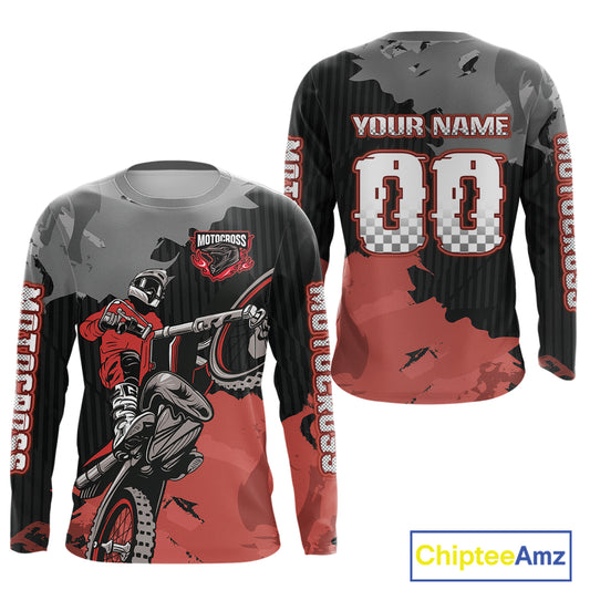Red Custom Motocross Racing Jersey for Kid Men Women Dirt Bike Shirts Moto Shirt XM478