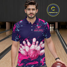Load image into Gallery viewer, Purple Custom Bowling Shirts for Team Women Men Bowling Jersey Polo&amp;1/4 Zip Shirt MBL225