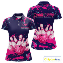 Load image into Gallery viewer, Purple Custom Bowling Shirts for Team Women Men Bowling Jersey Polo&amp;1/4 Zip Shirt MBL225