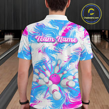 Load image into Gallery viewer, Pink and Blue Bowling Shirts for Team Women Men Bowling Polo and 1/4 Zip Shirt MBL230