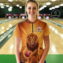 Load image into Gallery viewer, Lion Bowling Shirts for Team Women Men Custom Bowling Jersey Bowl Polo&amp;1/4 Zip MBL236