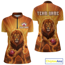 Load image into Gallery viewer, Lion Bowling Shirts for Team Women Men Custom Bowling Jersey Bowl Polo&amp;1/4 Zip MBL236
