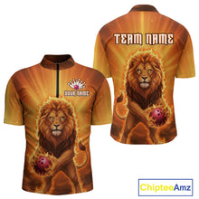 Load image into Gallery viewer, Lion Bowling Shirts for Team Women Men Custom Bowling Jersey Bowl Polo&amp;1/4 Zip MBL236