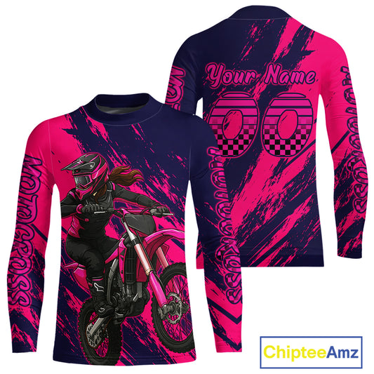 Blue and Pink Motocross Jersey Men Kid Women Dirt Bike Jersey Motorcycle Riding Shirt XM482