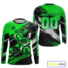 Load image into Gallery viewer, Custom Green Motocross Jersey Men Kid Women Dirt Bike Jersey Motorcycle Riding Shirt XM486