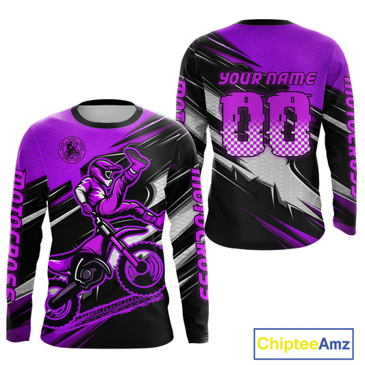 Custom Purple Motocross Jersey Men Kid Women Dirt Bike Jersey Motorcycle Riding Shirt XM486