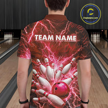 Load image into Gallery viewer, Red Lightning Bowling Shirts for Team Women Men Custom Bowling Polo &amp; 1/4 Zip Shirt MBL241