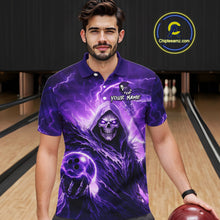 Load image into Gallery viewer, Purple Bowling Shirts for Team Women Men Custom Death Bowling Jersey Bowl League MBL248
