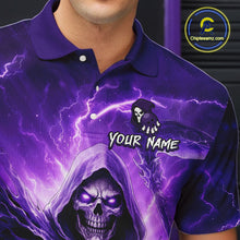 Load image into Gallery viewer, Purple Bowling Shirts for Team Women Men Custom Death Bowling Jersey Bowl League MBL248